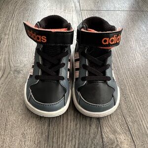 Adidas Kids Black and Orange Sneakers